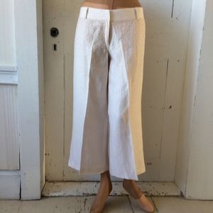 Vtg Linen H&M Low Rise Crop Pants Beaded Size 8